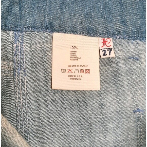 Vtg Indigo Hand Lauren Patch Pocket Wide Leg Flared Denim Jean Sz 27 EU / 4-6 US - Picture 4 of 6